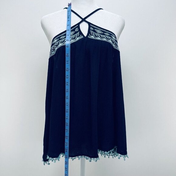 Altar’D State Top Size M Women’s Embroidered Sleeveless Blue New - Picture 8 of 11